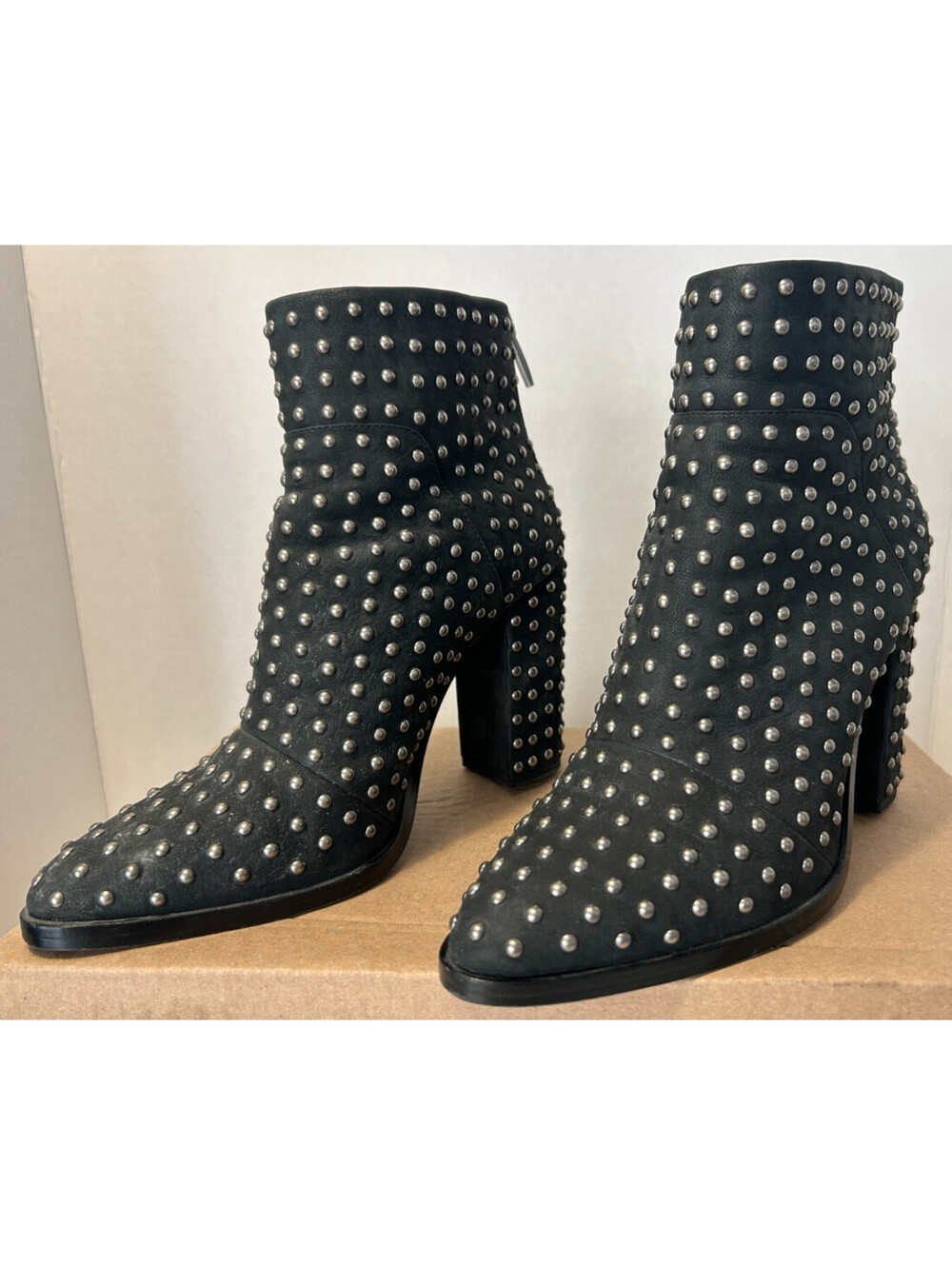 Mercer Edit Studded Boots Women's US 9M/39 Black Full Monty Back Zip